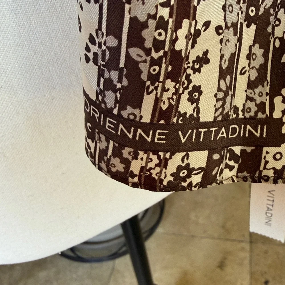 ADRIENNE VITTADINI LADIES 100% SILK SCARF NWT NEW TAGS, BURGUNDY, BEIGE COLORS